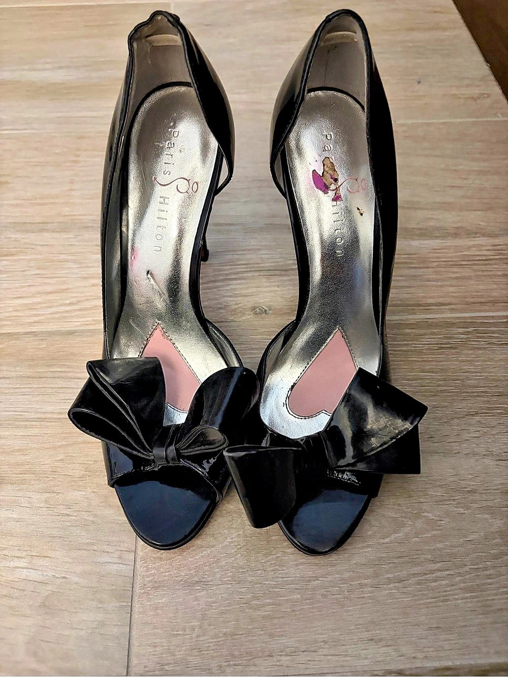 Paris Hilton Destiny Black Bow Heels
